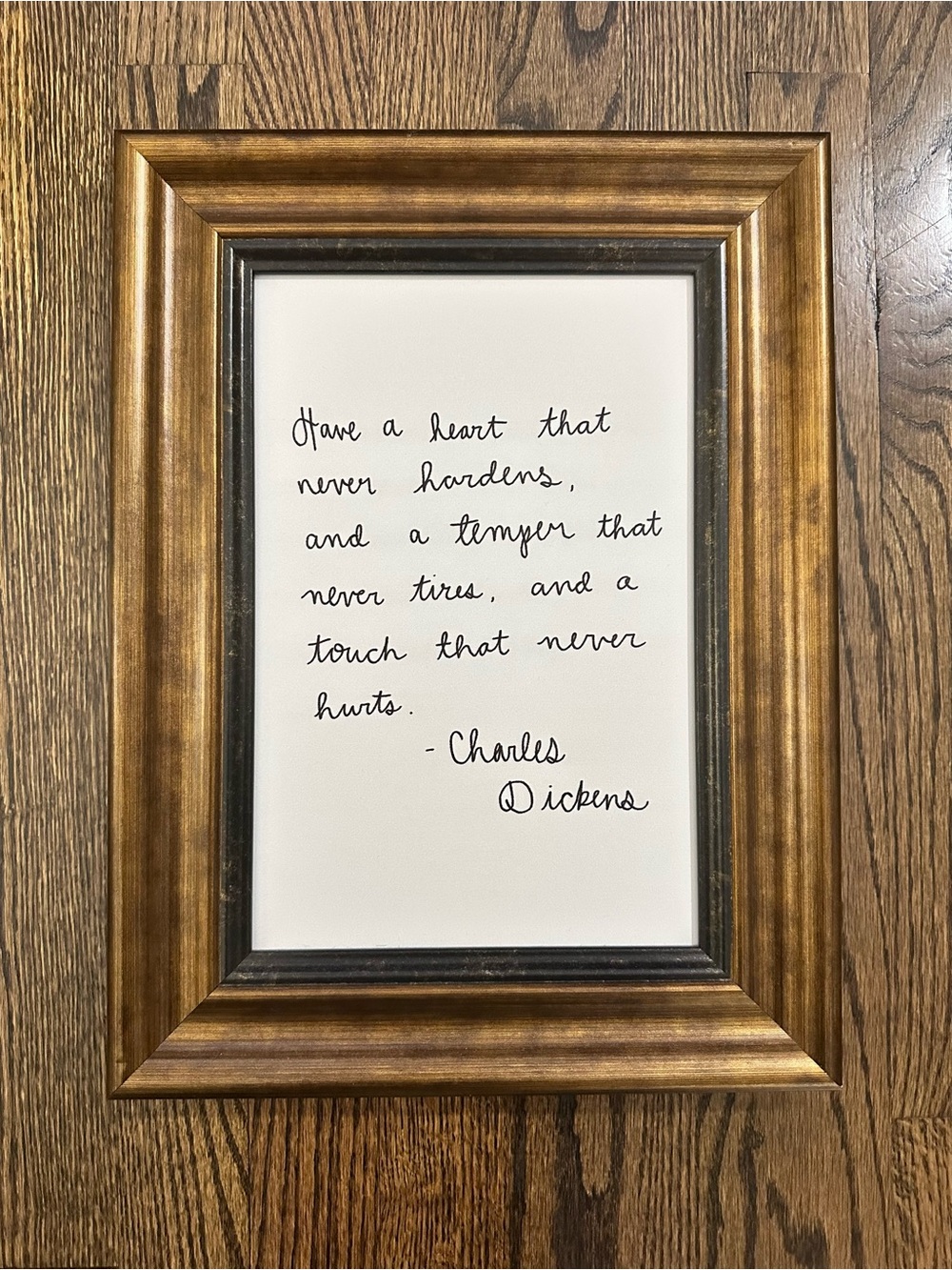 Framed Inspirational Quote Wall Art in Antique Gold